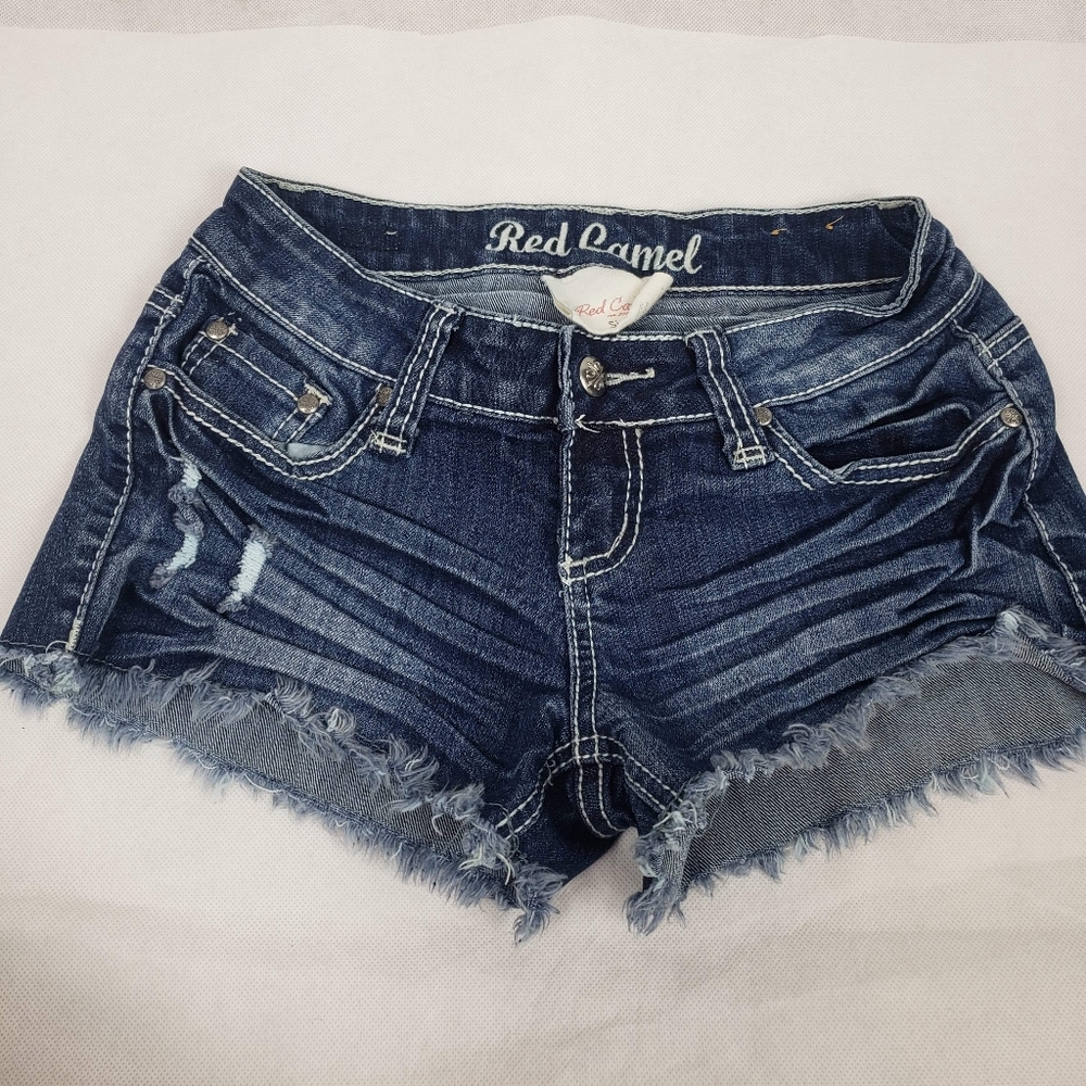 Red camel American flag shorts